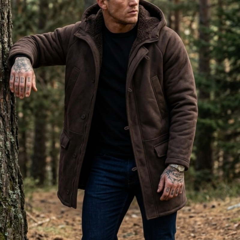 Hunting Outdoor Jacket - جاكيت شتوي جديد للرجال مبطن بالفرو