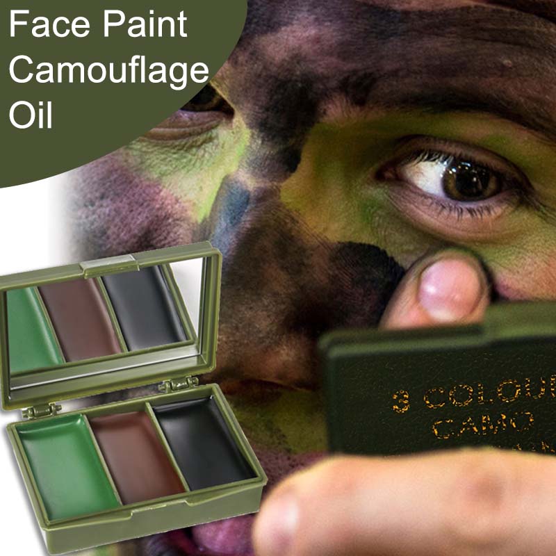 زيت تمويه للوجه بثلاثة ألوان،  - مراجعة Camo Face Paint وسعره